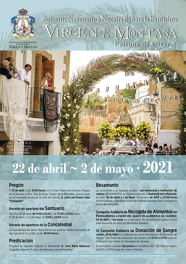 Bajada y Novenario de la Virgen de la Montaña 2021 Cáceres